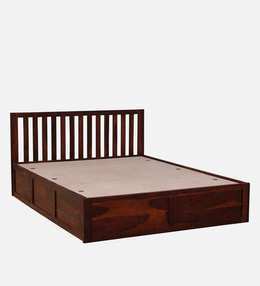 Sheesham Wood Queen Size Bed In Honey Oak Finish With Box Storage