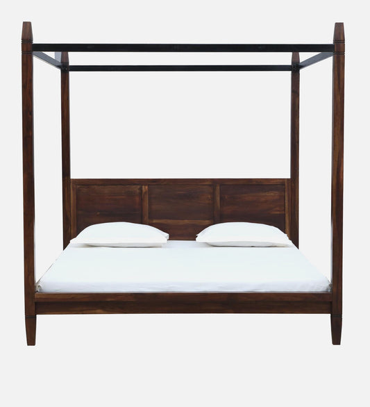 Sheesham Wood King Size Poster Bed In Provincial Teak Finish