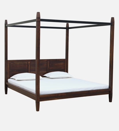 Sheesham Wood King Size Poster Bed In Provincial Teak Finish