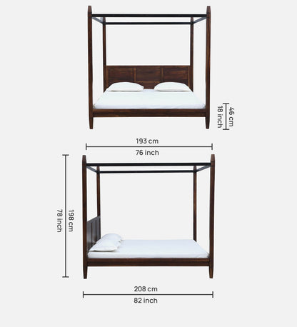 Sheesham Wood King Size Poster Bed In Provincial Teak Finish