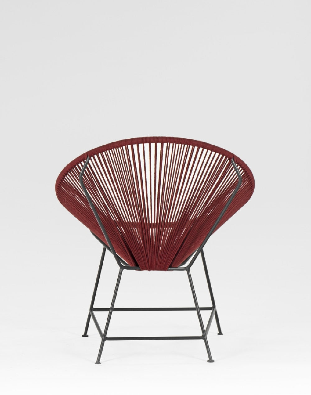 Solid Wood And Cloth Upholstered Chair In Maroon Finish