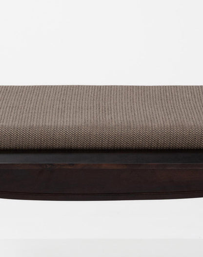 Solid Wood And Cloth Chairs & Seatings In Teak Finish
