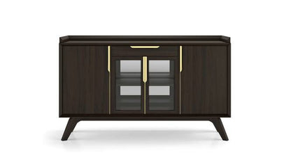 Solid Wood Bar Cabinet In American Walnut Finish