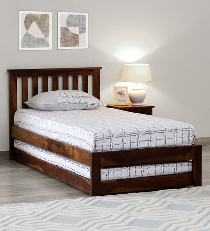  Sheesham Wood Two Single Beds In Provincial Teak Polish Finish