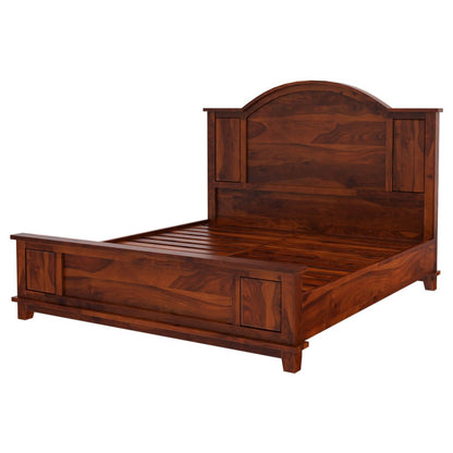 Solid Wood King Bed In Rosewood Finish