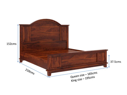 Solid Wood King Bed In Rosewood Finish