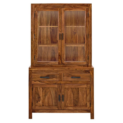 Solid Wood Crockery Unit In Honey Finish