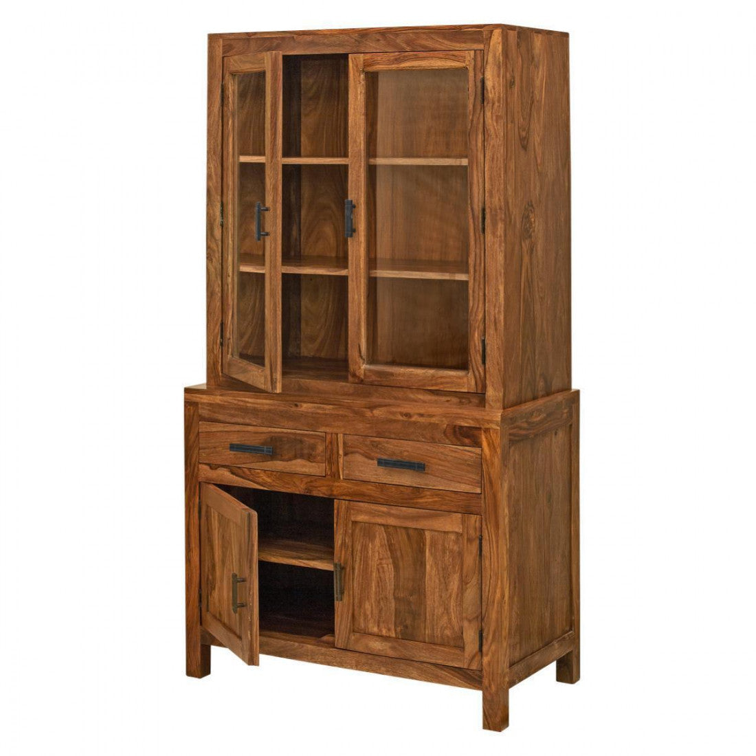 Solid Wood Crockery Unit In Honey Finish