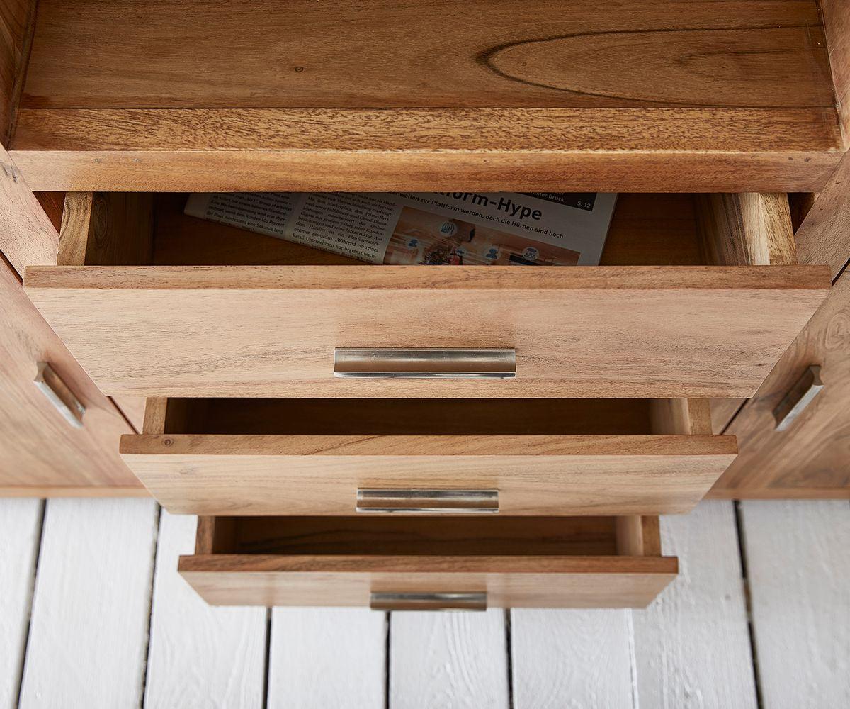 Solid Wood Crockery Unit In Brown Finish