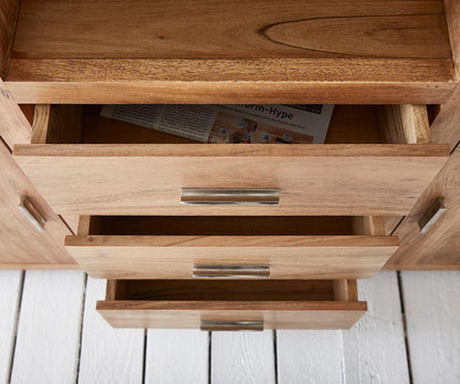 Solid Wood Crockery Unit In Brown Finish