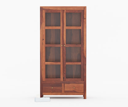Solid Wood Crockery Unit In Honey Finish