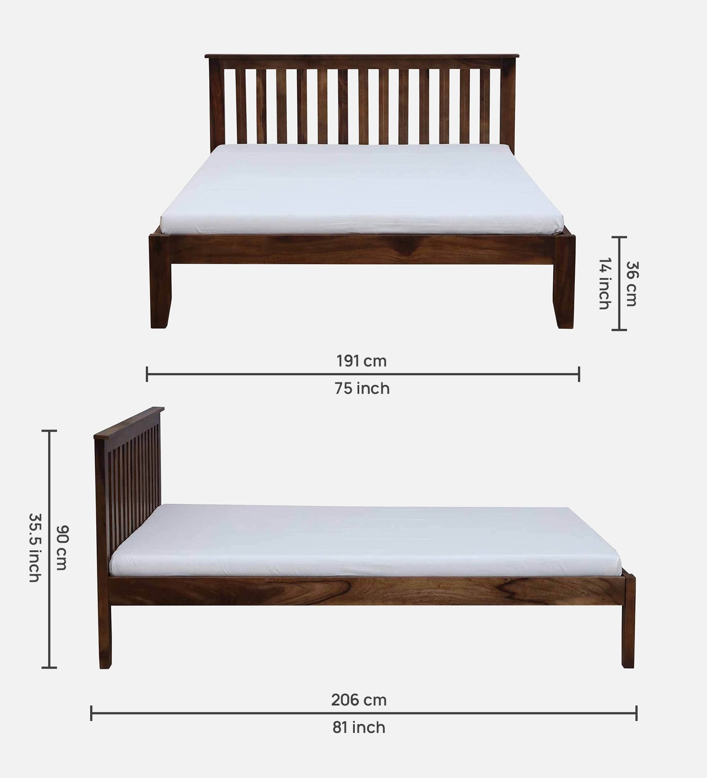 Sheesham Wood King Size Bed In Provincial Teak Finish