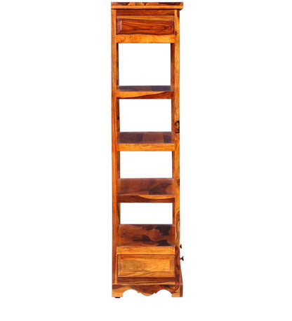 Bellfort Bookshelf Storage Organizer With Two Drawers - Honey Teak Polish