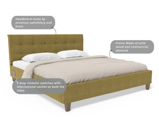 Recharge King Bed With 1000 Days Warranty - Pickle Green