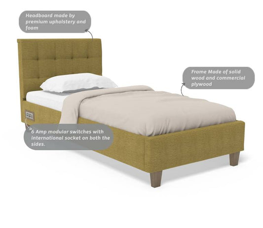 Recharge Single Bed With 1000 Days Warranty - Pickle Green