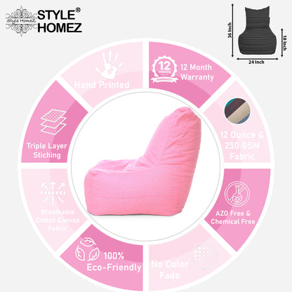 XXLChair Polka Dots Printed Bean Bag With Fillers