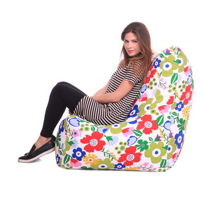 XXLChair Floral Printed Bean Bag With Fillers