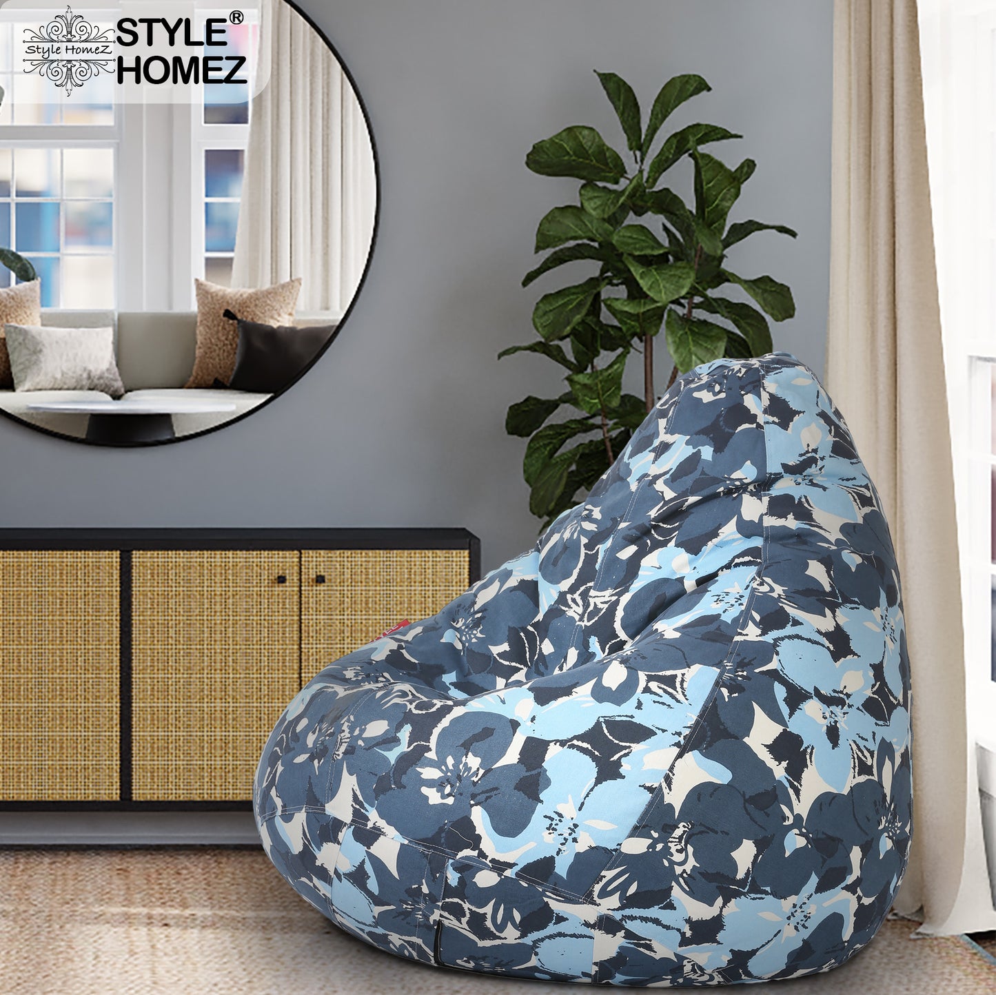 Classic Canvas Printed Bean Bag With Fillers - XXL