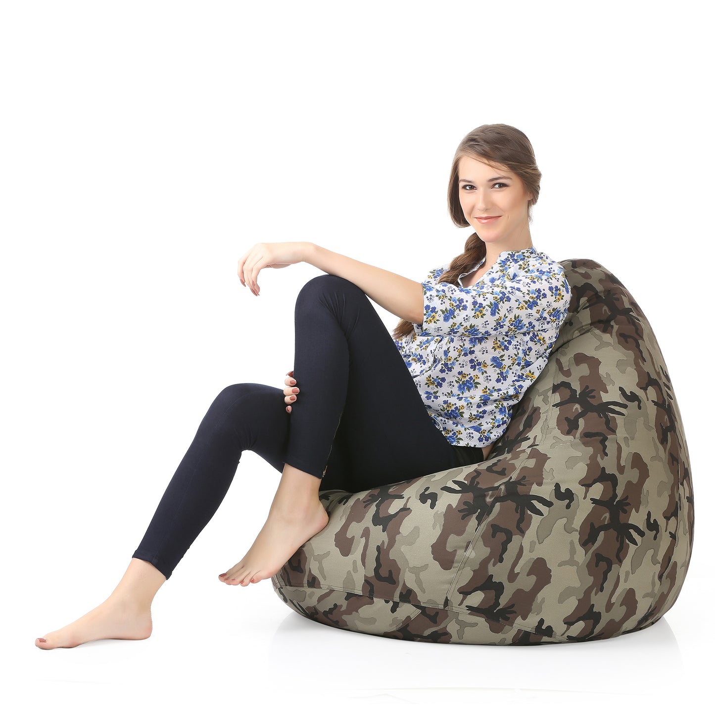 Classic Canvas Printed Bean Bag With Fillers - XXL