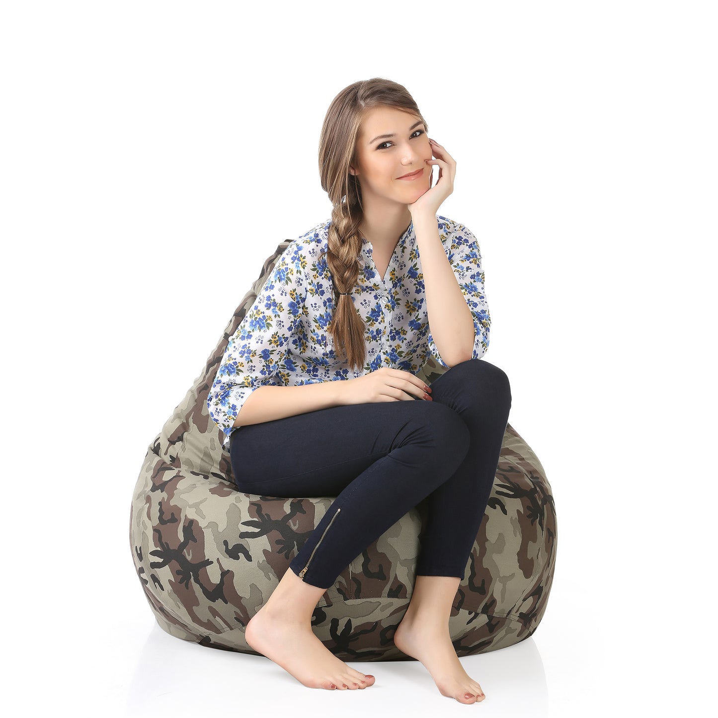 Classic Canvas Printed Bean Bag With Fillers - XXL