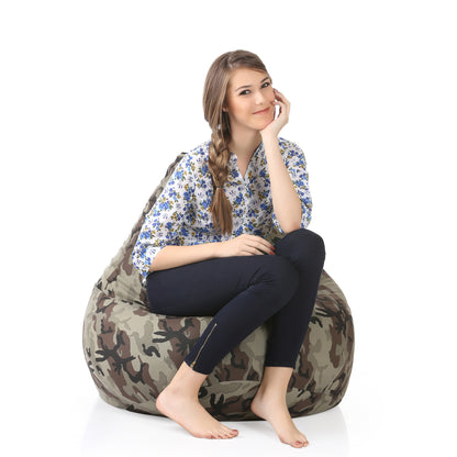 Classic Canvas Printed Bean Bag With Fillers - XXL