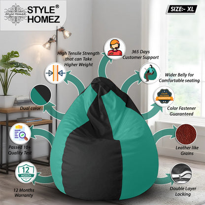 Classic - Leatherette Bean Bag With Fillers - XL