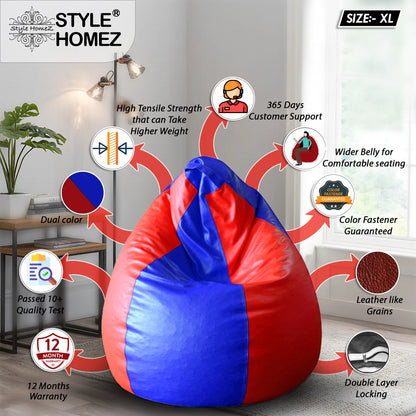 Classic - Leatherette Bean Bag With Fillers - XL