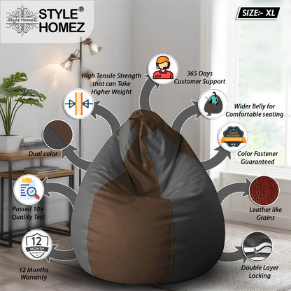 Classic - Leatherette Bean Bag With Fillers - XL