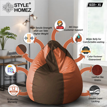 Classic - Leatherette Bean Bag With Fillers - XL