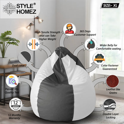 Classic - Leatherette Bean Bag With Fillers - XL