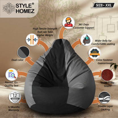 Classic - Leatherette Bean Bag With Fillers - XXL