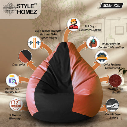 Classic - Leatherette Bean Bag With Fillers - XXL