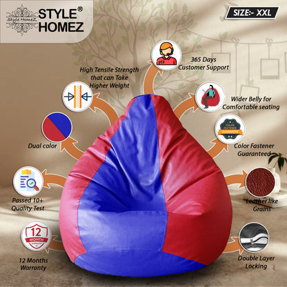 Classic - Leatherette Bean Bag With Fillers - XXL