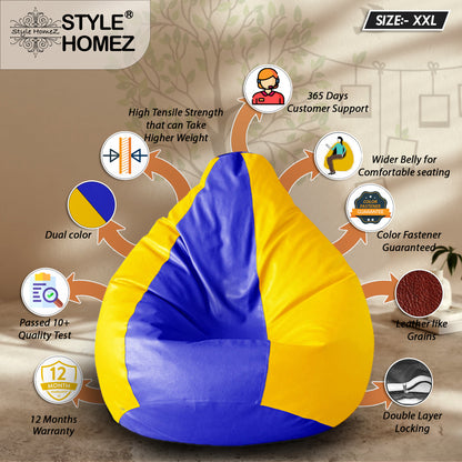Classic - Leatherette Bean Bag With Fillers - XXL