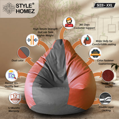 Classic - Leatherette Bean Bag With Fillers - XXL