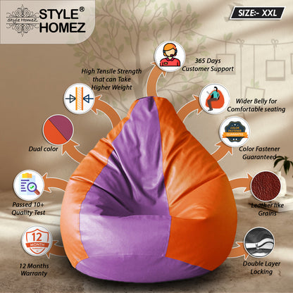Classic - Leatherette Bean Bag With Fillers - XXL