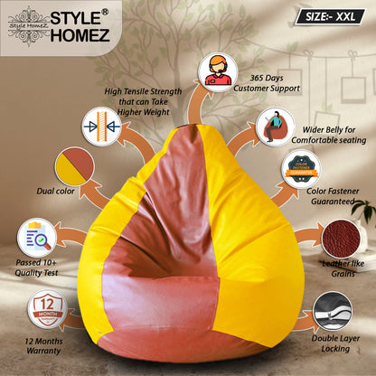 Classic - Leatherette Bean Bag With Fillers - XXL