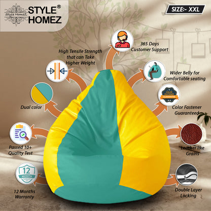 Classic - Leatherette Bean Bag With Fillers - XXL