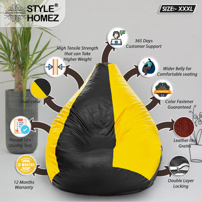 Classic - Leatherette Bean Bag With Fillers - XXXL