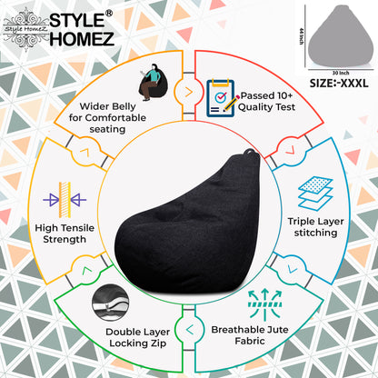 Organix - Jute Fabric Bean Bag With Fillers - XXXL