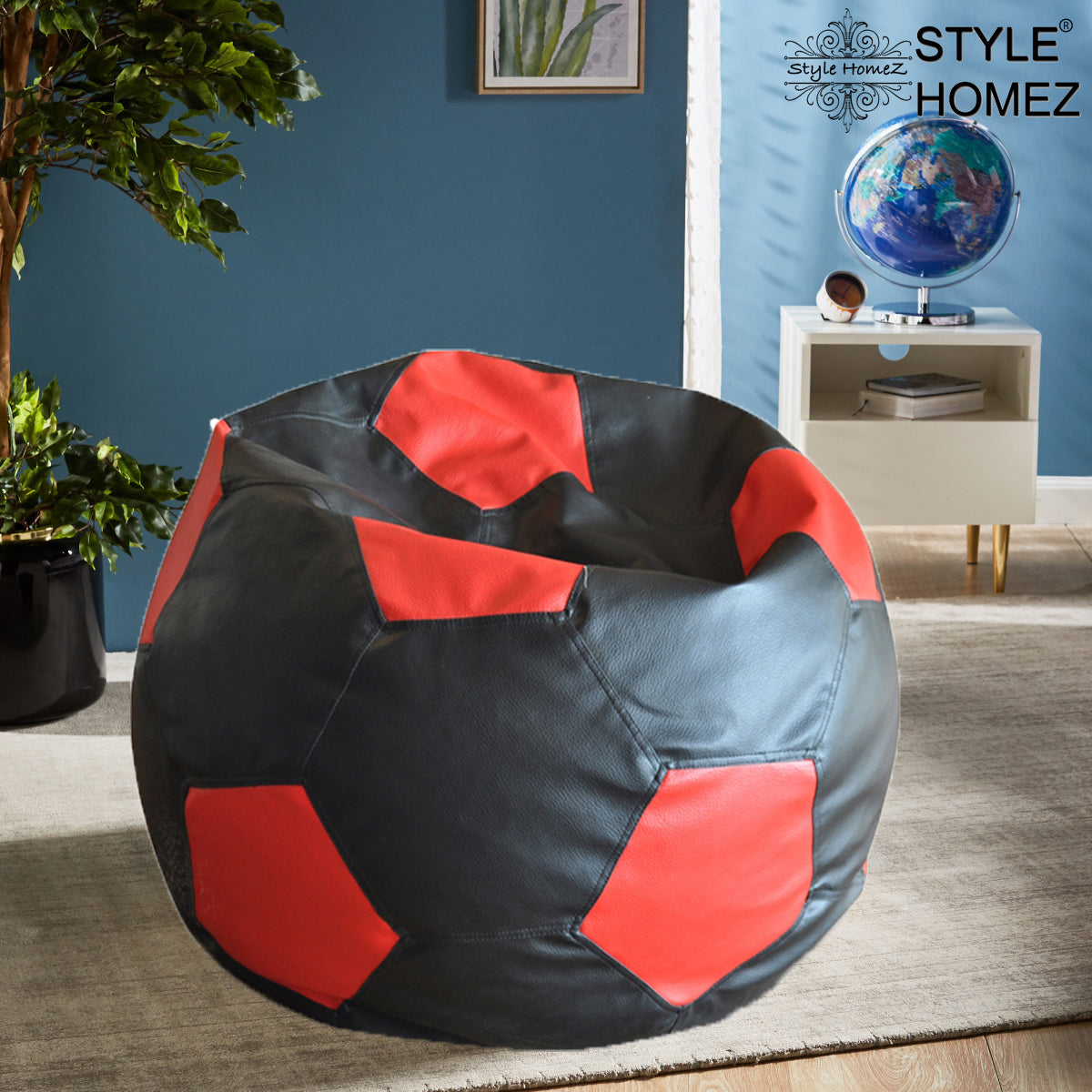 Leatherette Football Bean Bag With Fillers - XXL