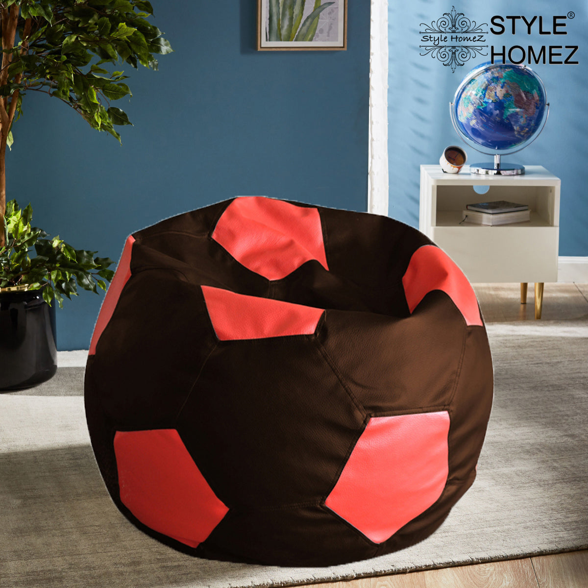 Leatherette Football Bean Bag With Fillers - XXL