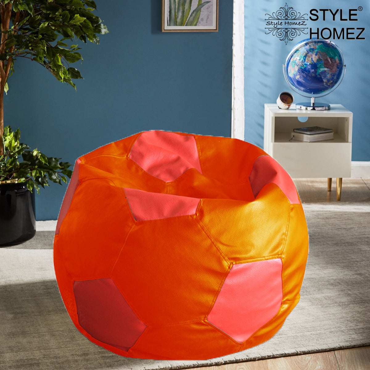Leatherette Football Bean Bag With Fillers - XXL