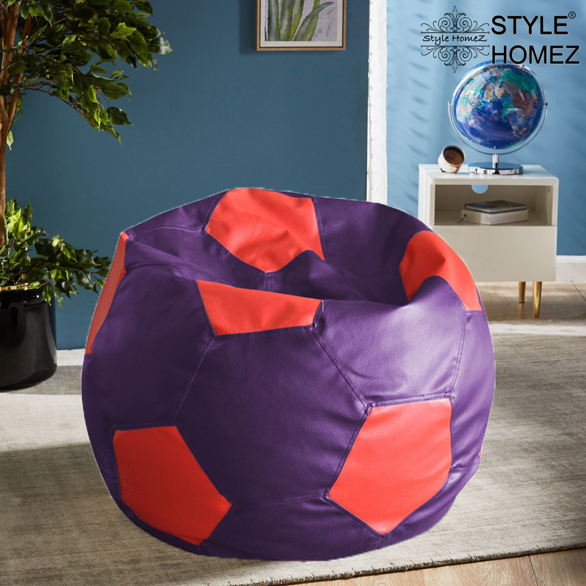 Leatherette Football Bean Bag With Fillers - XXL