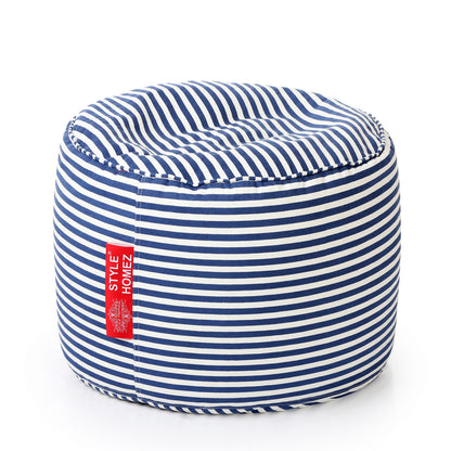 Round - Canvas Printed Bean Ottoman With Fillers - Large
