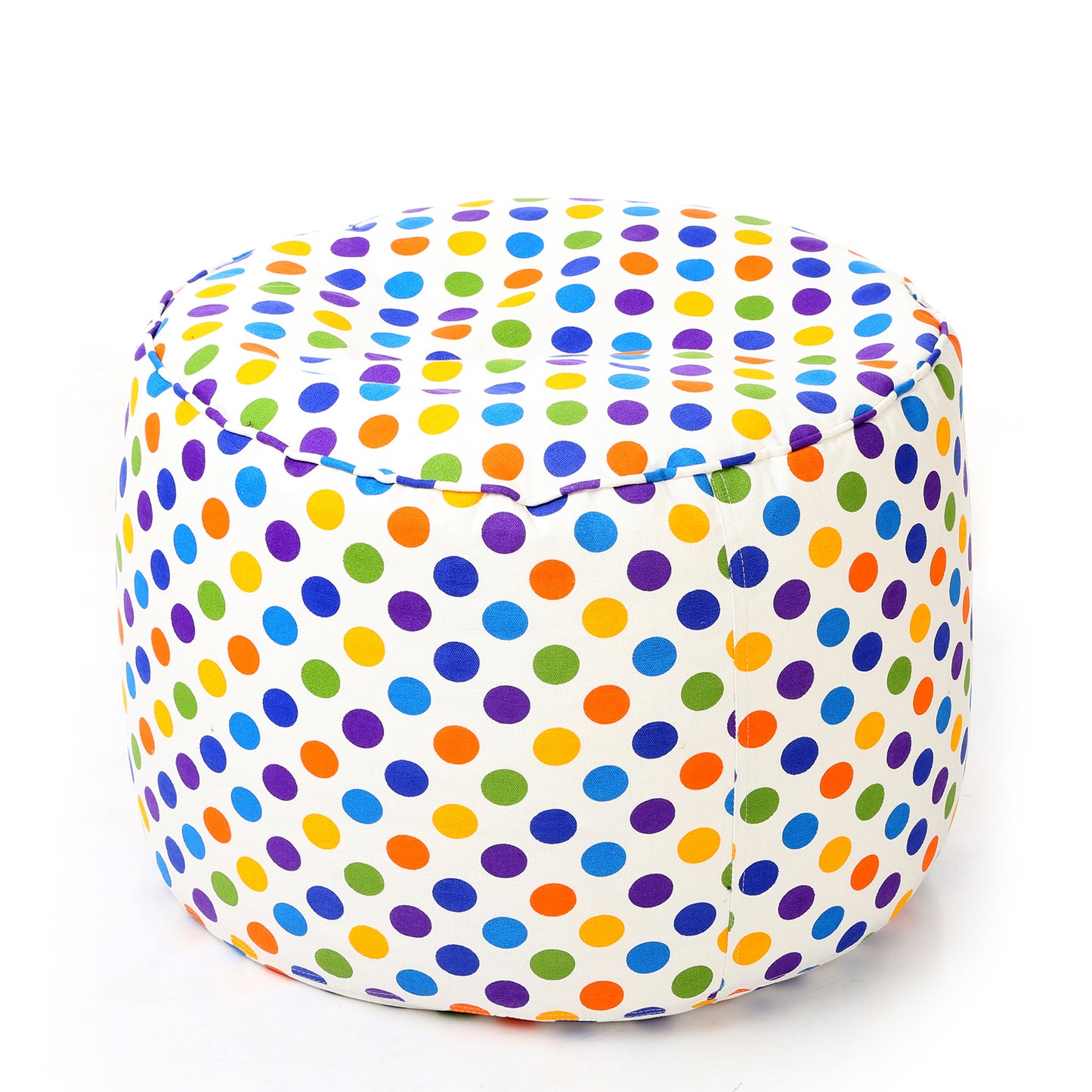 Round - Canvas Printed Bean Ottoman With Fillers - Large