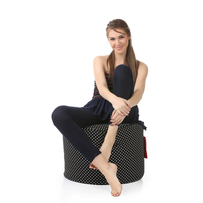 Round - Ottoman Printed Bean Bag With Fillers - Large