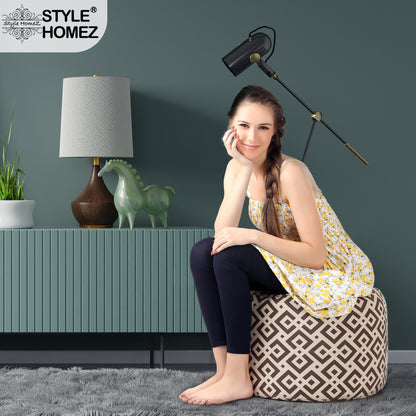 Round - Ottoman Printed Bean Bag With Fillers - Large