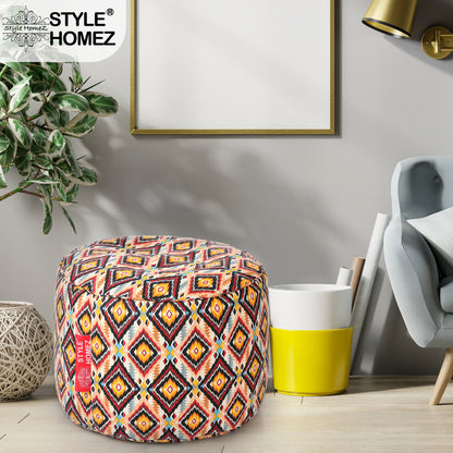 Round - Ottoman Printed Bean Bag With Fillers - Large