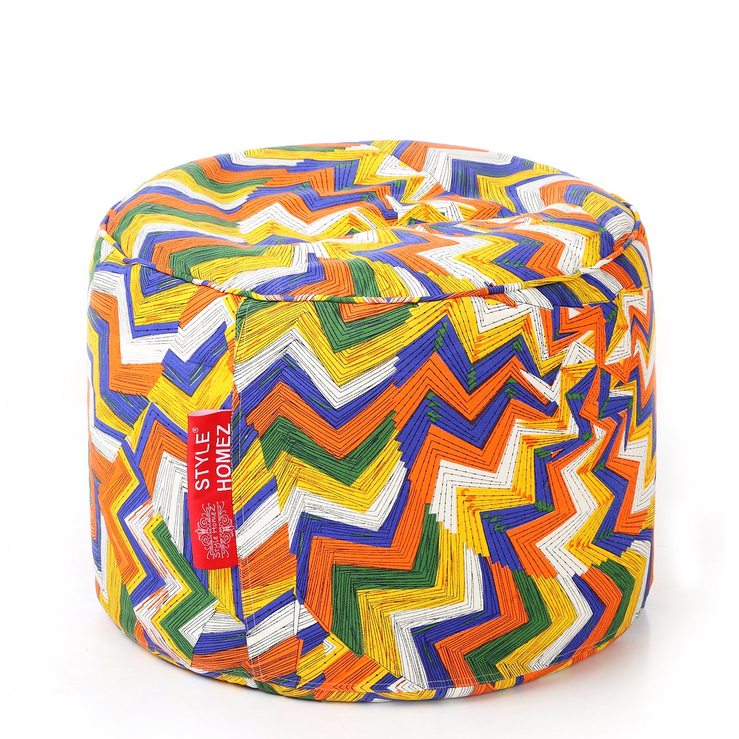 Round - Ottoman Printed Bean Bag With Fillers - Large